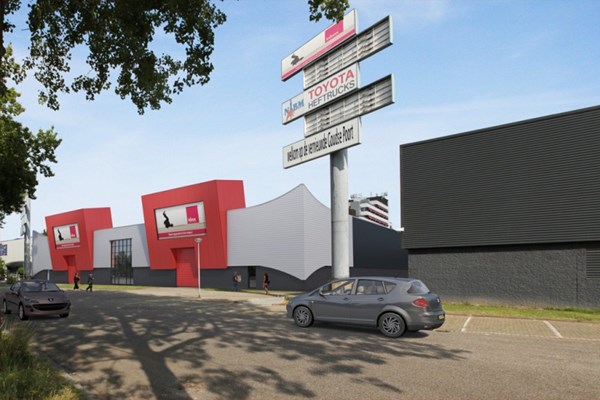 Ontwerpstudie impressie nieuwe voorgevel Inbox Storage Gouda